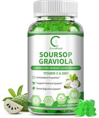 Soursop/ Graviola Gummies/2000mg/Vitamin C & Zinc /60 Gummies/Best By 05/2026