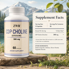 CDP Choline Supplement, Brain Health with Citicoline Extract, 60 Capsules