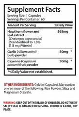 Heart Health Blood Pressure Support HAWTHORN BERRY 665mg – 2 Bottle 120 Capsules