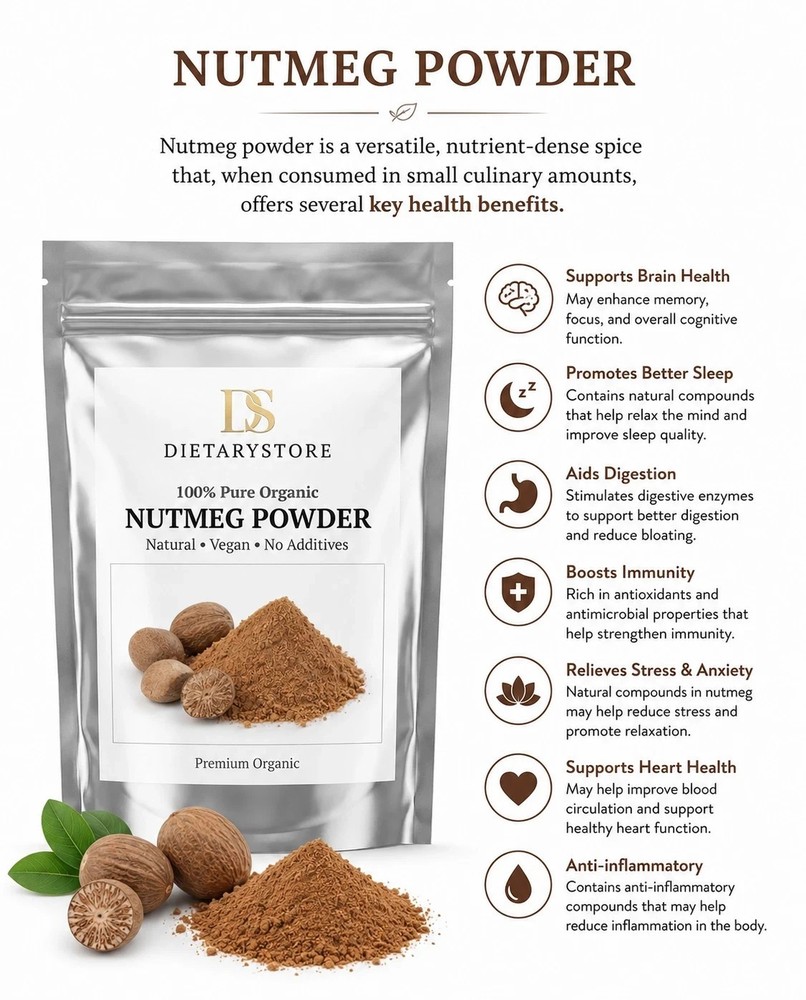 Nutmeg Powder Pure Natural Fine Ground Spice Herbal Premium Quality 100%Pure