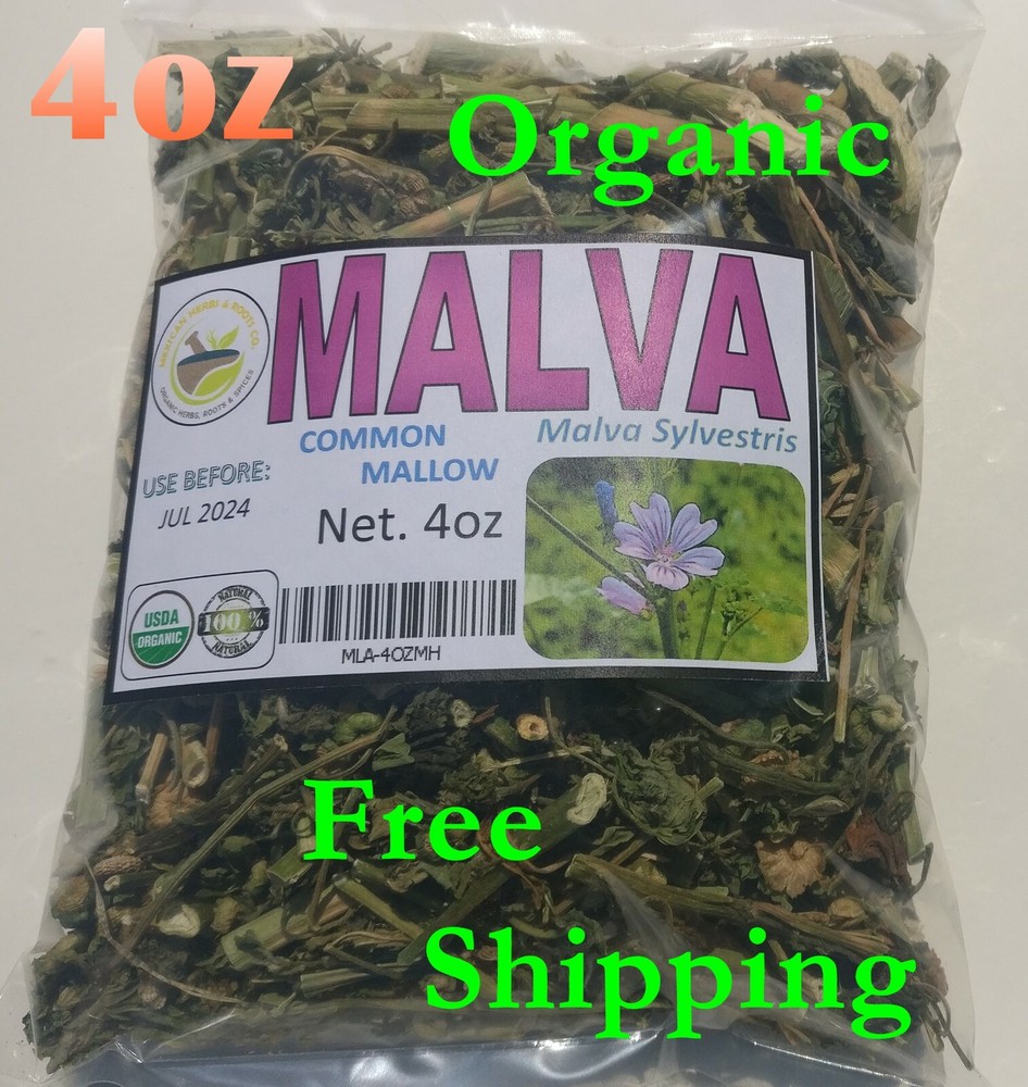4oz Malva, Mallow Herbs,common mallow,hierba malva, 100% Organic mallow herbs