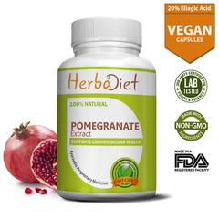 Pomegranate Extract Standardized Veggie Capsules 40% Ellagic Acid Antioxidant