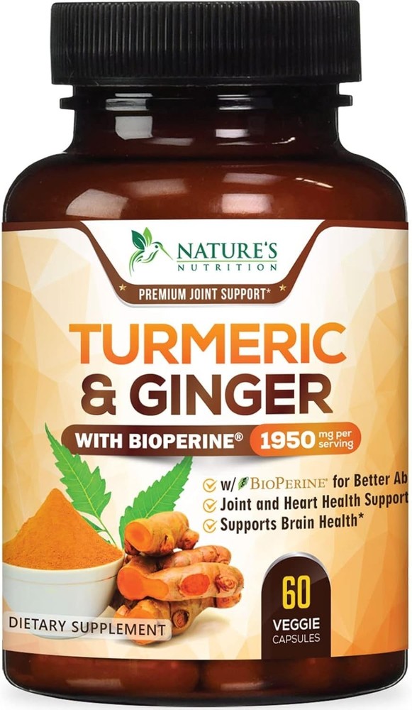 Turmeric Curcumin Highest Potency 95% 1950mg with BioPerine Black Pepper Extract