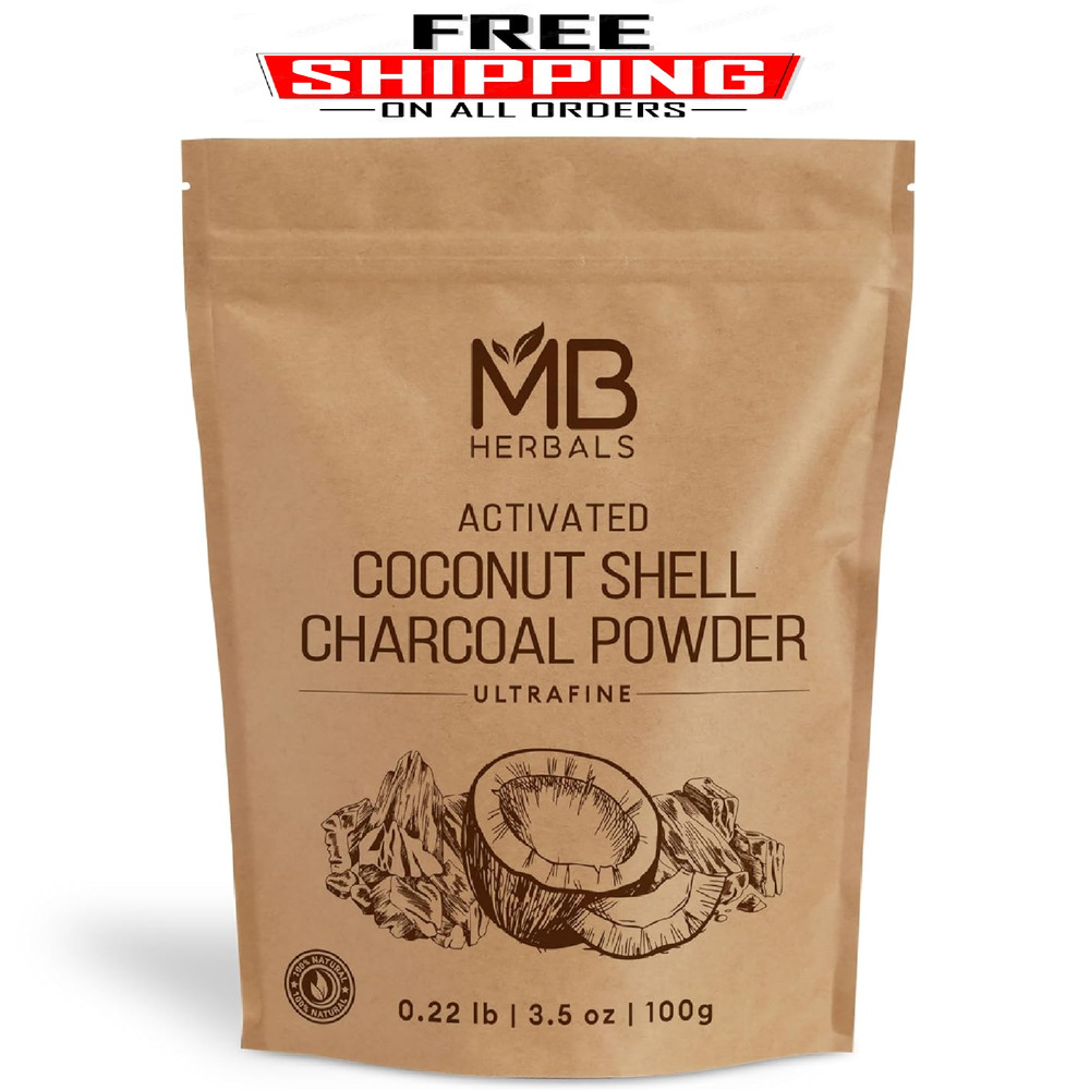 Carbon activado de coco 100 % Puro Natural en polvo 3.5 oz carbón New ys