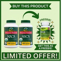 Organic Maca Capsules 800mg Black Red Yellow Maca for Men & Women from Peru