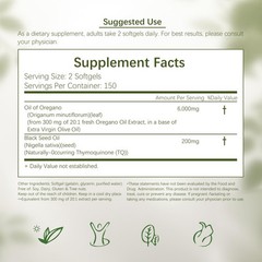 2-in-1 Oil of Oregano & Black Seed Oil Softgels | 4X Strength Immune Support | 3