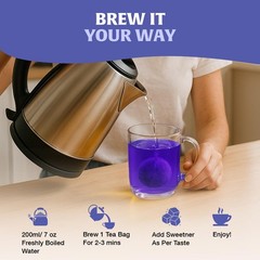 , Butterfly Pea Flower Tea (100 Herbal Tea Bags) | Caffeine Free, Non GMO | P…