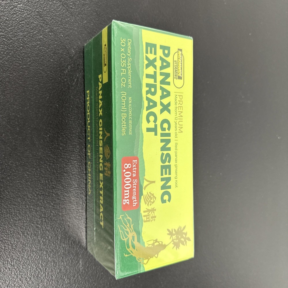 Red PANAX Ginseng Extract 12 years old Roots 8000 Mg Premium 1 Box of 30 Bottles