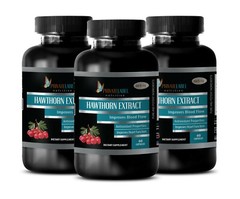 blood pressure supplement – HAWTHORN BERRY Extract Capsules 665mg – 3 Bottles
