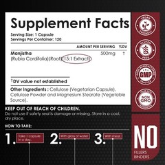 Manjistha Extract Powder 120 Capsules