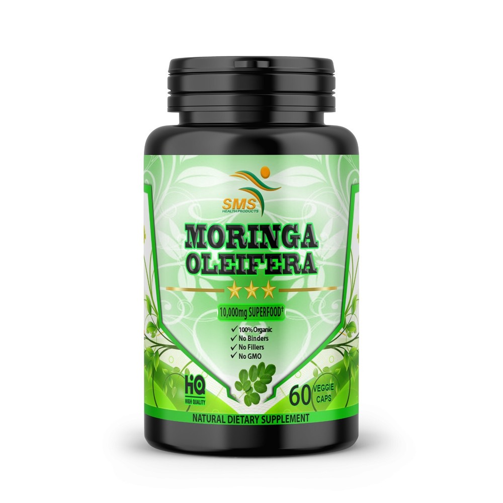 Moringa Oleifera Organic Leaf Extract 10,000mg Serving 100% Pure Capsules 60 CT