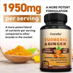 Turmeric 95% curcumin 1950mg extract Turmeric black pepper antioxidant best