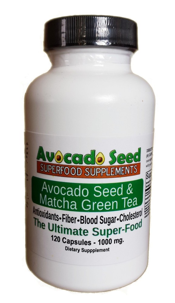 120 Raw Avocado Seed + Matcha Capsules (1000 mg) – Digestion,Energy,Fiber & More