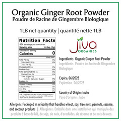 Organic Ginger Root Powder 1 LB Jar – Gluten Free, Non-GMO – for Cooking, Baking