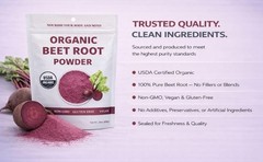 Organic Raw Beet Root Powder 1lb Gluten-Free Circulation Detox