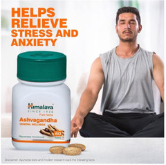 Himalaya Ashwagandha General Wellness Stress Relief, Rejuvenates Mind Body 60Tab