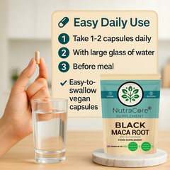 Black Maca Root Capsules, 6000mg-(25% Glusosinolates)-100% Natural & Vegan