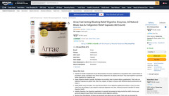 Arrae Fast-Acting Bloating Relief Digestive Enzymes, All Natural Bloat, Gas