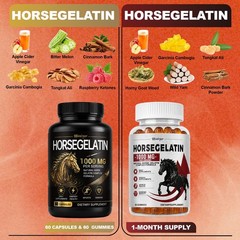 2packs Horse Gelatin 1000MG Combination – Hydrolyzed Gelatin Complex