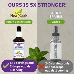 New Roots | Wild Oregano Oil Drops, C93 | 93% Carvacrol 1 Fl Oz (Pack of 1)