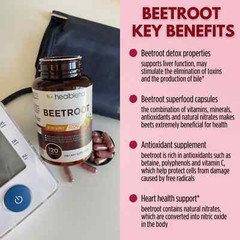 Organic Nitric Oxide Beet Root Capsules 1300mg Support Healthy Blood Circulation