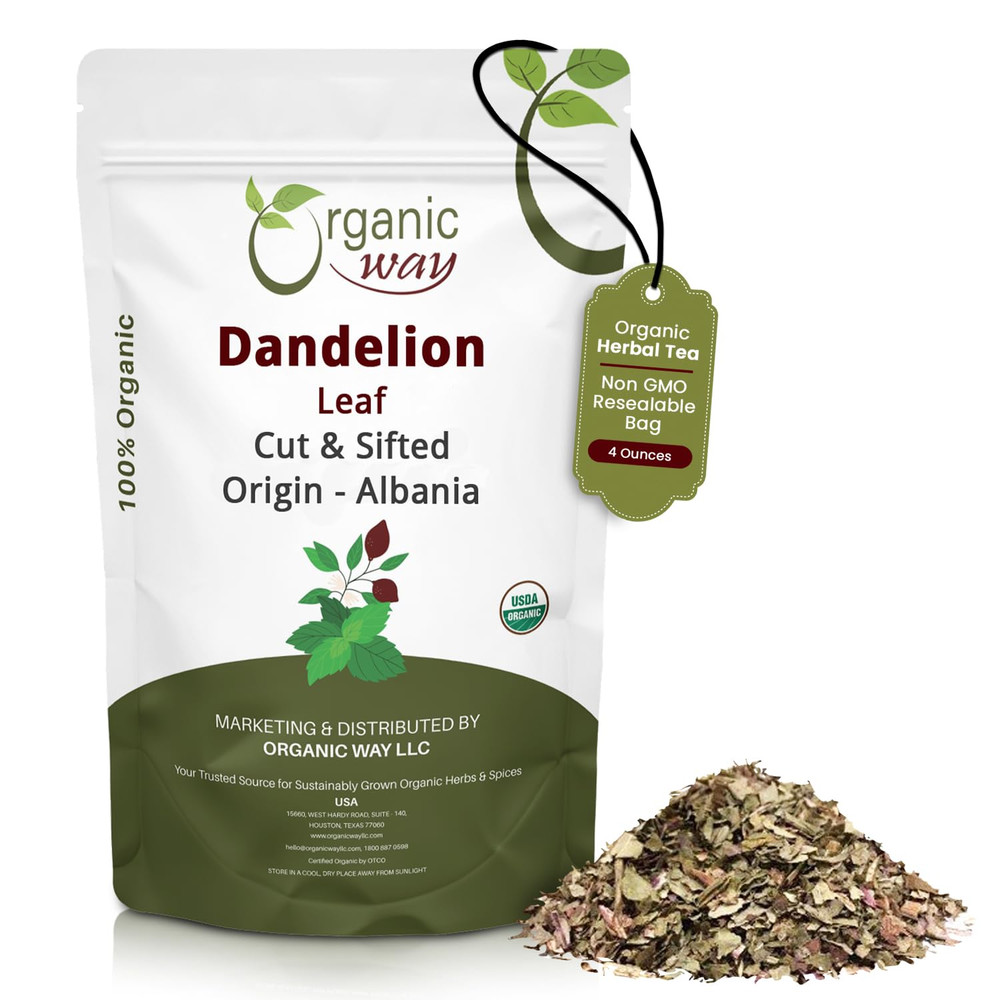 Organic Way Dandelion Leaf (Taraxacum Officinale) Cut & Sifted – Herbal Tea | Eu