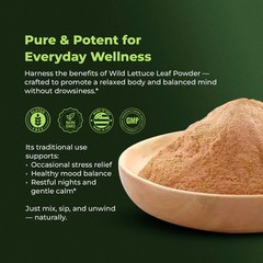 Wild Lettuce Leaf Powder 30g Natural Herbal Supplement for Relaxation & Wellness