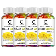 100% Natural Mullein Leaf Gummies Extra Strength Detox Cleanse Lung Health 60pcs