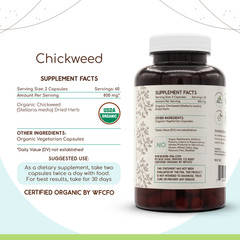 HerbEra Chickweed 60/120 Capsules, 500 mg, Organic (Stellaria Media)