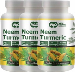 Neem Turmeric Capsules – 300 Tablets, 1000mg, Equal Ratio, 150 Servings