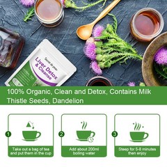 Organic 30 Days Liver Detox Tea Bags Milk Thistle Lung Liver Health Boost Immune