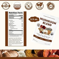 Organic 7 Mushroom Blend Powder – Superfood for Cognitive Boost & Vitality
