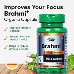 Cipzer Brahmi 60 Capsule | Stress Reducer, Improve Mental Health, Better Sleep