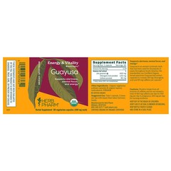 Herb Pharm, Certified Organic Guayusa, Vegan, 60 Capsules
