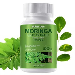 Organic Moringa Capsules – 5000mg Per Serving of Natural Pure Moringa Leaf