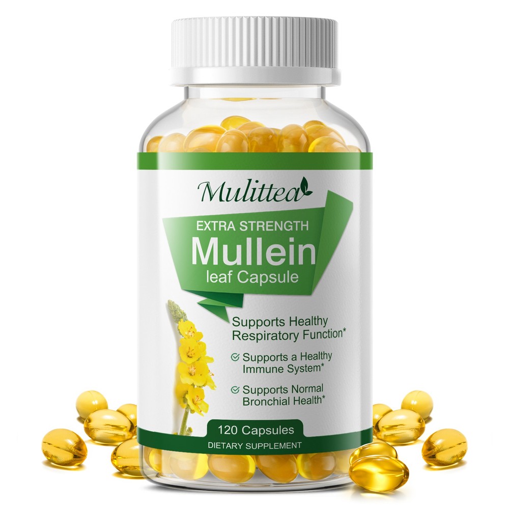 Mullein Leaf Capsules 120ct | Respiratory Support & Lung Health Vegan Formula