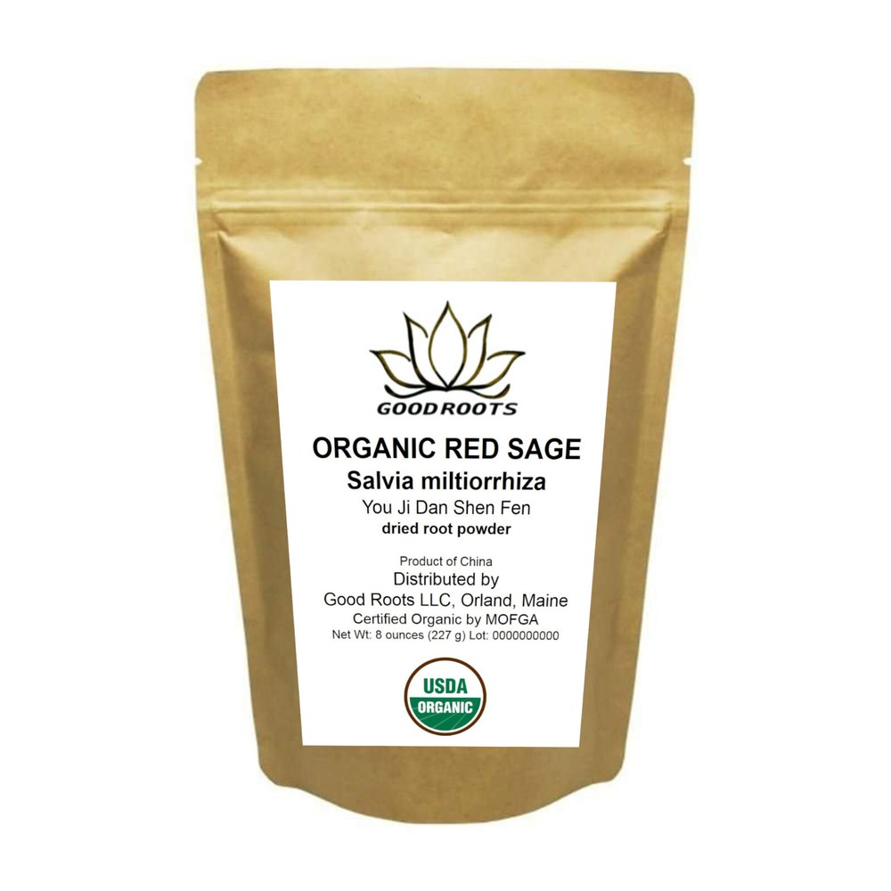 Red Sage Root Powder Organic Dan Shen Salvia miltiorrhiza 1/2 Pound 8 oz