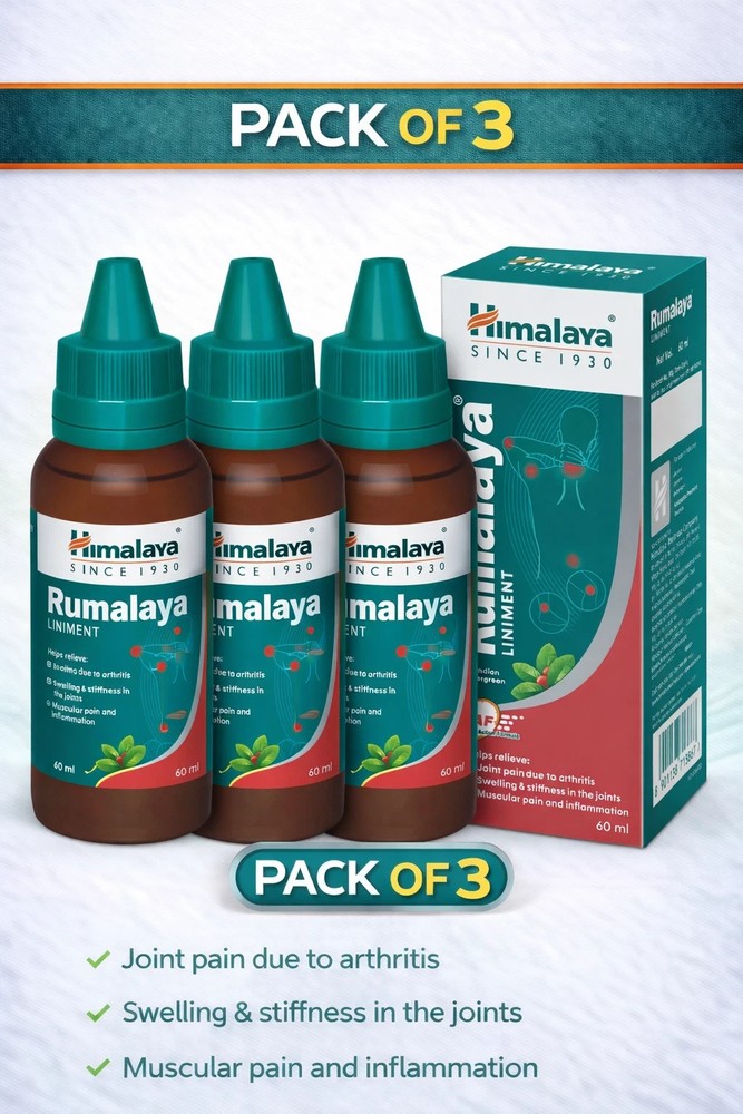 Himalaya Rumalaya Oil 60ml X 3 Joint & Muscle Wellness Support Exp 12/2028