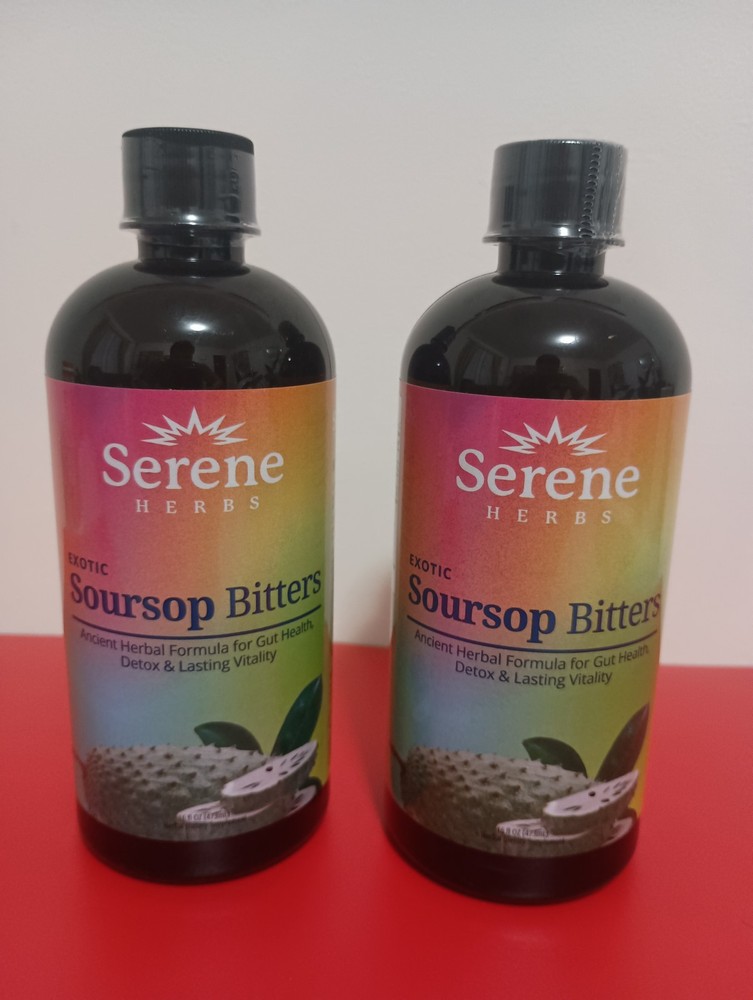 (2 unit) Soursop Bitters, 100% Pure Natural Org Detox Herb 16 oz *FREE SHIPPING*