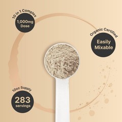 Organic Mushroom Powder 10oz – 10-in-1 Adaptogenic Blend for Coffee, Smoothies &