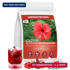 Hibiscus Tea Bags, 100% Natural Hibiscus Flowers Herbal High Blood Pressure Tea