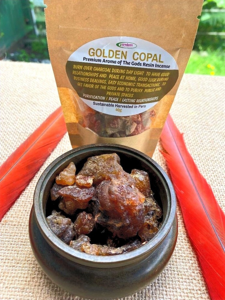 GOLDEN COPAL RESINE INCENSE AROMA OF THE GODS LOVE ATTRACTION 120g AU SELLER