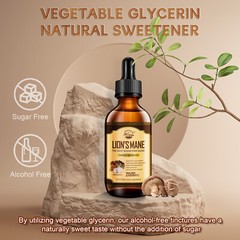 Lions Mane Mushroom Extract Organic Tincture Liquid Herbal Drops 2 Fl Oz Non GMO