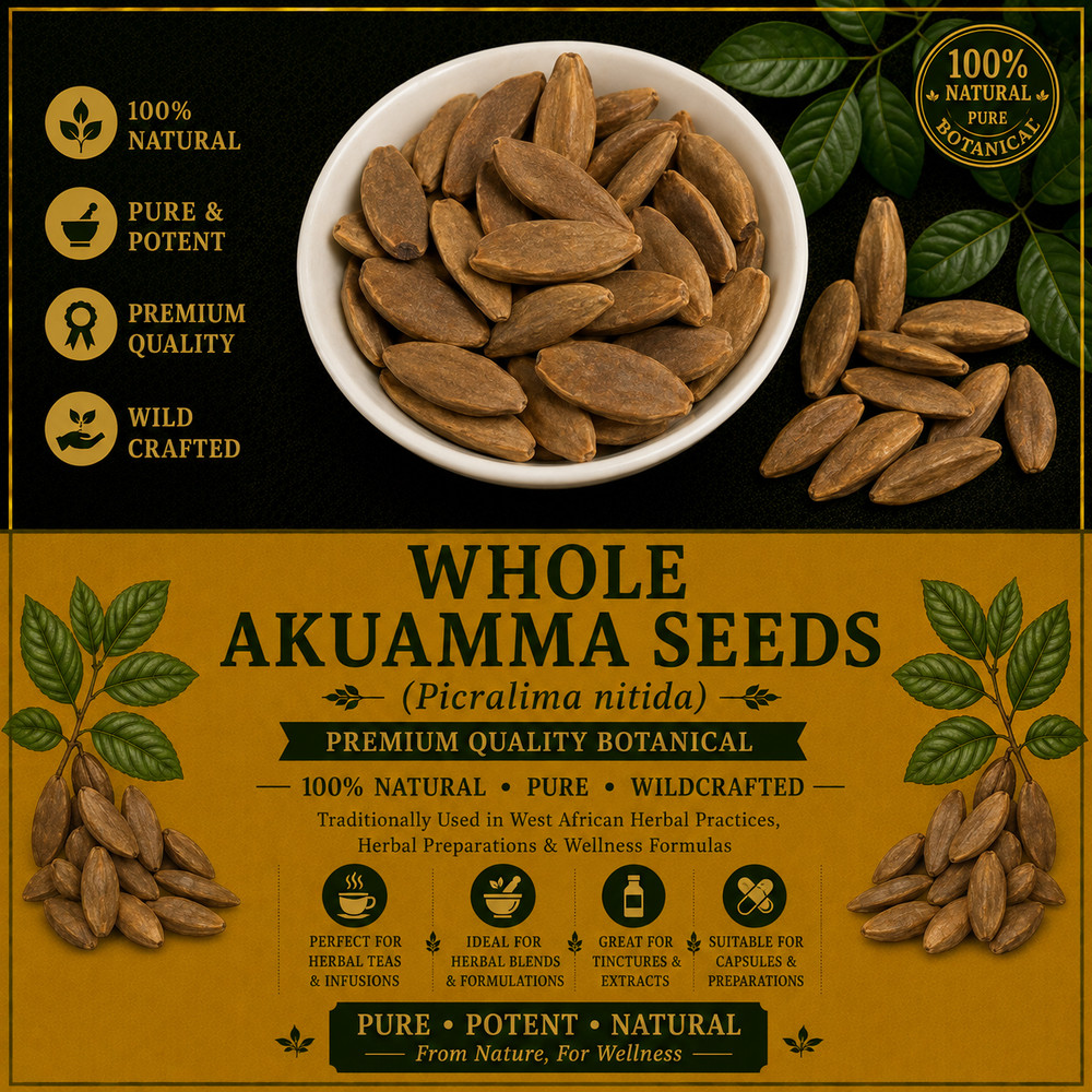 Whole Akuamma Seeds Picralima nitida Premium Herbal Seeds Wild Crafted | Africa