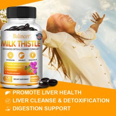 Milk Thistle 3500mg (with Silymarin) Extract 30/60/120 Capsules of Vitamins