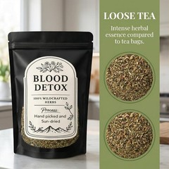 Jamaican Healing Garden Blood Detox Tea, Wildcrafted Herbs with Guaco, Burdock R