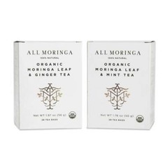 Premium Organic Moringa Leaf and Ginger Herbal Tea USDA Certified 28 Tea Bags