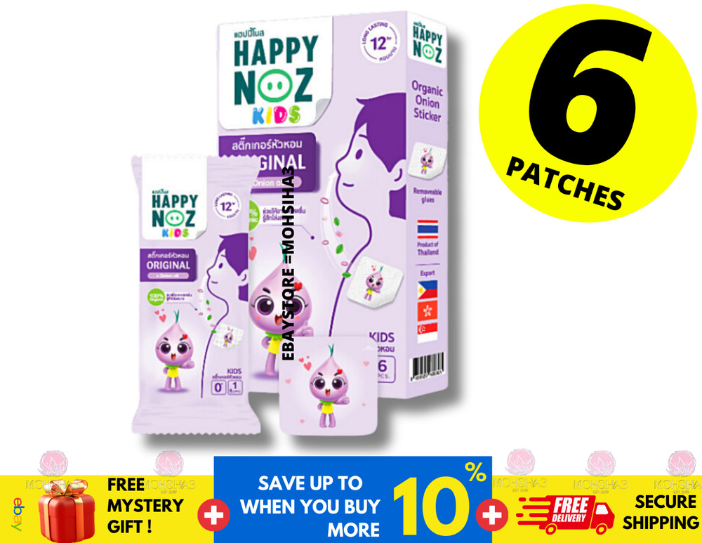 Happy Noz Organic Onion Sticker Freshener Relieve Allergy Blocked Nose Hay Fever