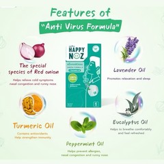 Happy Noz Anti-Virus Freshener Sticker Patch Organic Herb Oil Stuffy Nose Adult