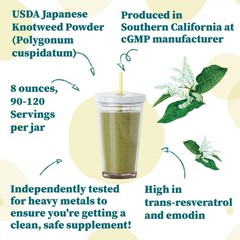 Organic Japanese Knotweed Powder 8oz – Natural Trans-Resveratrol, Non-GMO, Glute